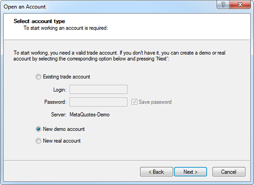 specify details of trade account in MT4